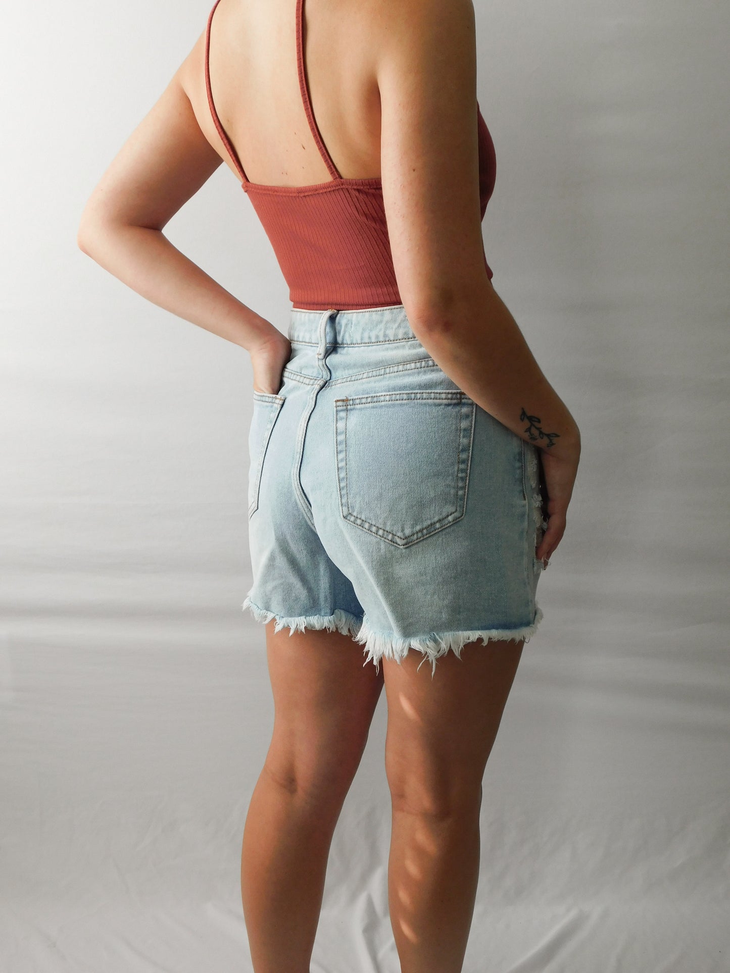 high rise dad shorts